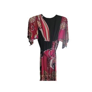 Carole Little Dress Vintage Size 12 BOHO Geometric  Knee Length Hippie Retro